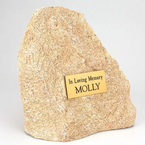 Limestone/resin rock pet cremation urn for ashes, medium size