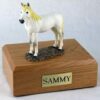 White standing horse cremation urn