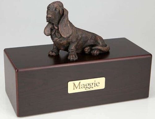 Basset Hound Cremation Figurine Urn