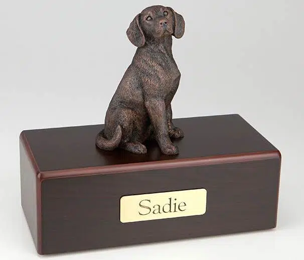 Bronze style Beagle Cremation Figurine Urn