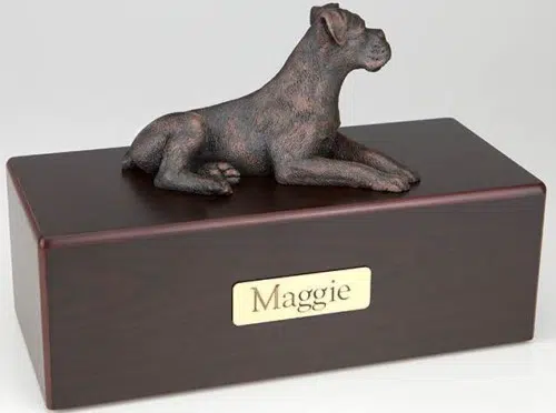 Boxer, Ears Down Cremation Figurine Urn
