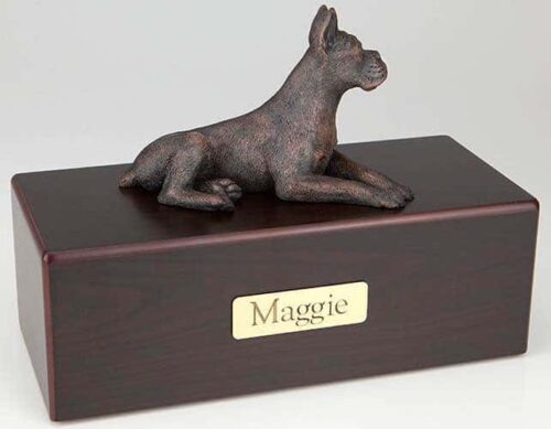 Boxer, Ears Up Cremation Figurine Urn