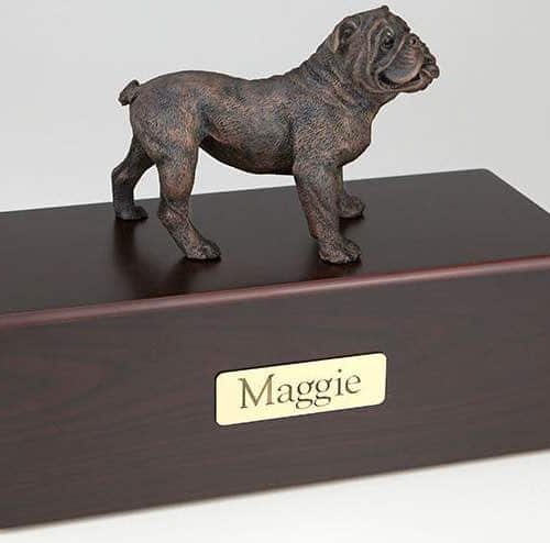 Bulldog Cremation Figurine Urn