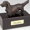 Long Haired Dachshund Cremation Figurine Urn