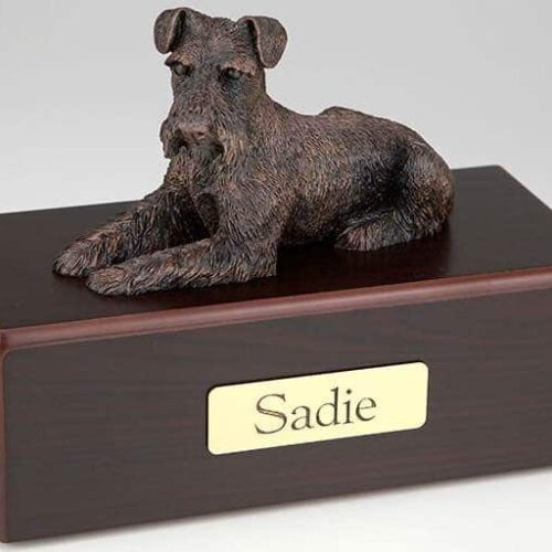 Schnauzer Ears Down Cremation Figurine Urn