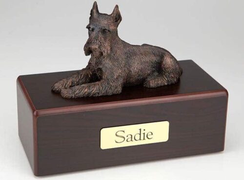Schnauzer, Ears Up Cremation Figurine Urn