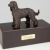 Bronze style Afghan Hound figurine cremation urn on wood box