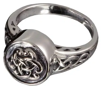 Celtic Cremation Ring in sterling silver