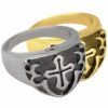 Mens black cross cremation ring jewelry