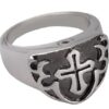 Mens black cross cremation ring jewelry