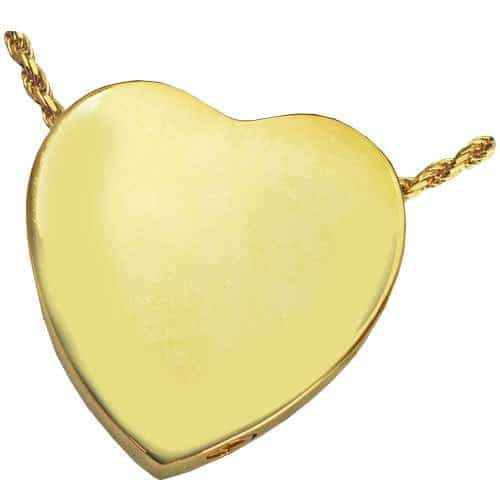 Peaceful Heart Cremation Pendant 3109 Sterling Silver and Gold