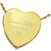 Peaceful Heart Cremation Pendant 3109 Sterling Silver and Gold, engraved