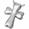 Dog bone cross cremation pendant, sterling silver