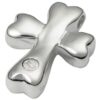 Dog bone cross cremation pendant, sterling silver, rear