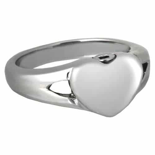 Stainless Steel Simple Heart Cremation Ring