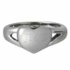 Stainless Steel Simple Heart Cremation Ring, engraved