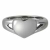 Stainless Steel Simple Heart Cremation Ring, front