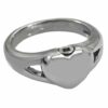 Stainless Steel Simple Heart Cremation Ring