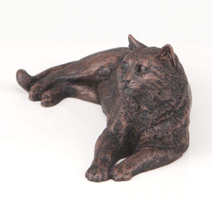 Bronze look cat figurine