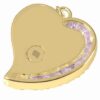 Shine Heart Cremation Pendant, Pink Stones, 14K Gold Plated, back