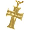 Men's Cross Cremation Pendant, 18k Gold Plated