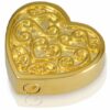 18k Gold Plated Ornate Heart Cremation Pendant