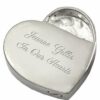 Sterling Silver Ornate Heart Cremation Pendant, rear, showing engraving