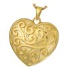 18k Gold Plated Filigree Heart Cremation Pendant