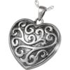 Sterling Silver Filigree Heart Cremation Pendant