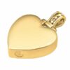 Filigree Bail Heart Cremation Pendant, 18k Gold Plated