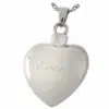 Sterling Silver Etched Heart Cremation Pendant, rear, engraved