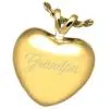 18k Gold Plated Strong Heart Cremation Pendant for Pet Ashes 3107, engraved