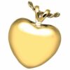 18k Gold Plated Strong Heart Cremation Pendant for Pet Ashes 3107