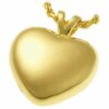 18k Gold Plated Strong Heart Cremation Pendant for Pet Ashes 3107