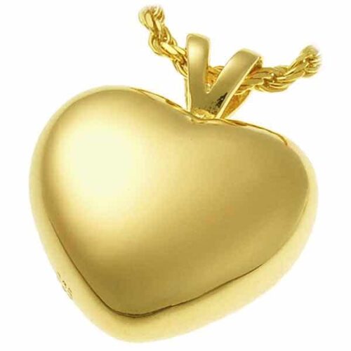 18k Gold Plated Strong Heart Cremation Pendant for Pet Ashes 3107