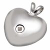 Sterling Silver Strong Heart Cremation Pendant for Pet Ashes (back) 3107