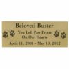 Large engraved name plate for urn with clip art, black fill