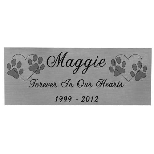 Small engraved silver finish name plate with black fill, with clip art