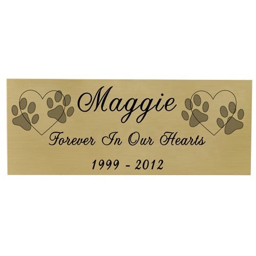 Small engraved name plate (black fill) with clip art