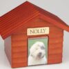 Cherry Wood Doghouse Urn with Photo Holder