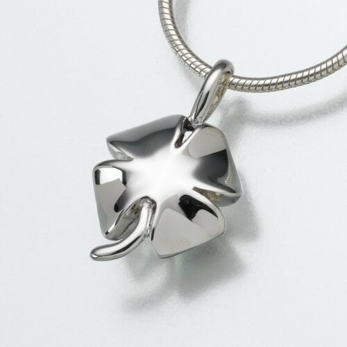 4 Leaf Clover Cremation Pendant, white gold, 167WG