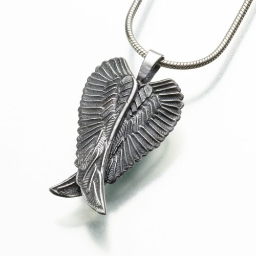 Angel Wings Cremation Pendant, sterling silver, 185SS