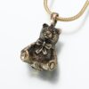 Antique Teddy Bear Cremation Pendant, bronze, 125BZ