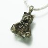 Antique Teddy Bear Cremation Pendant, white bronze, 125WB