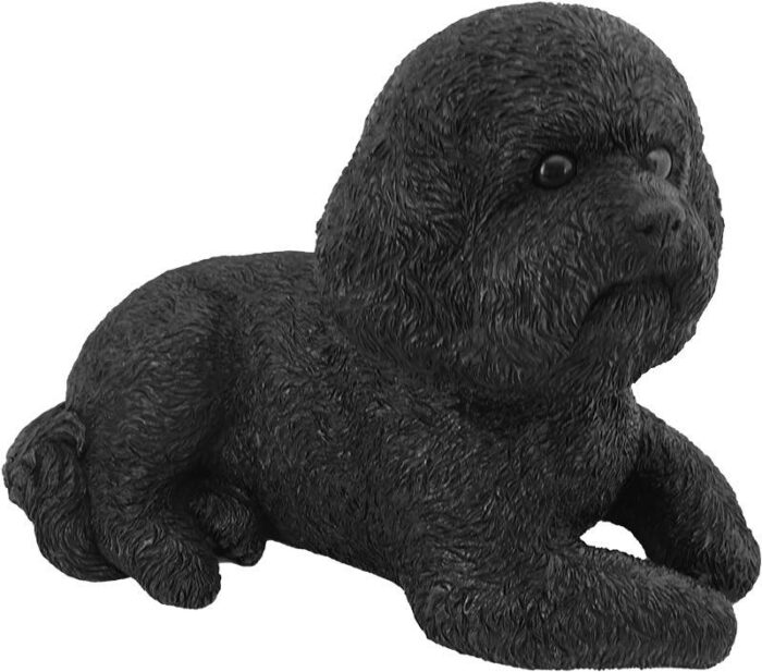 Bichon Frise bronze look large dog figurine cremation urn