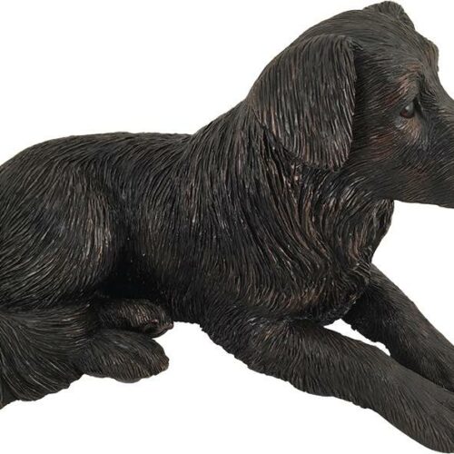 Border Collie bronze look large dog figurine cremation urn