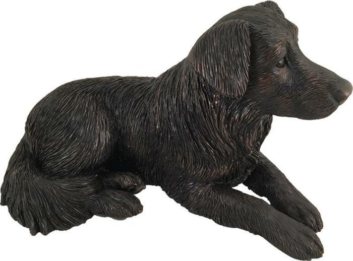 Border Collie bronze look large dog figurine cremation urn