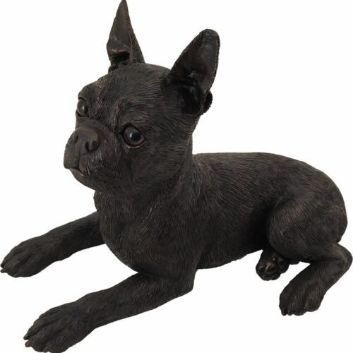 Boston Terrier bronze look large dog figurine cremation urn