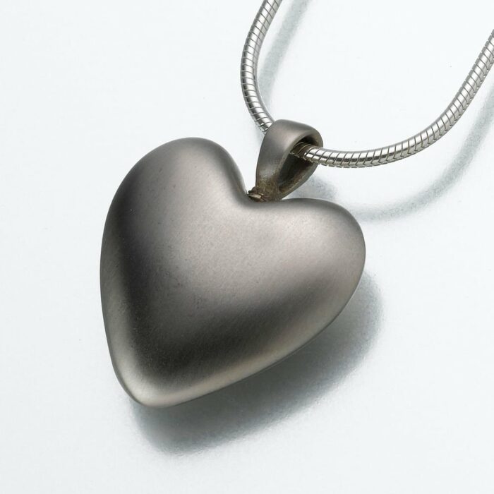 Bronze Heart Cremation Pendant, white bronze, 111WB