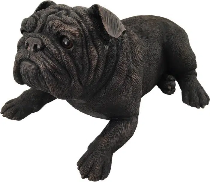 Bulldog dog bronze look large figurine cremation urn